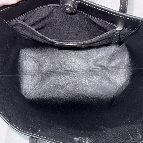 Coach Black and White Floral Tote Bag - Picture 13 of 15